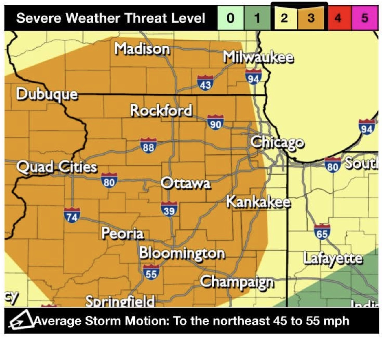 Severe Weather Threat Targets Northern Illinois Today - 102.3 The Coyote